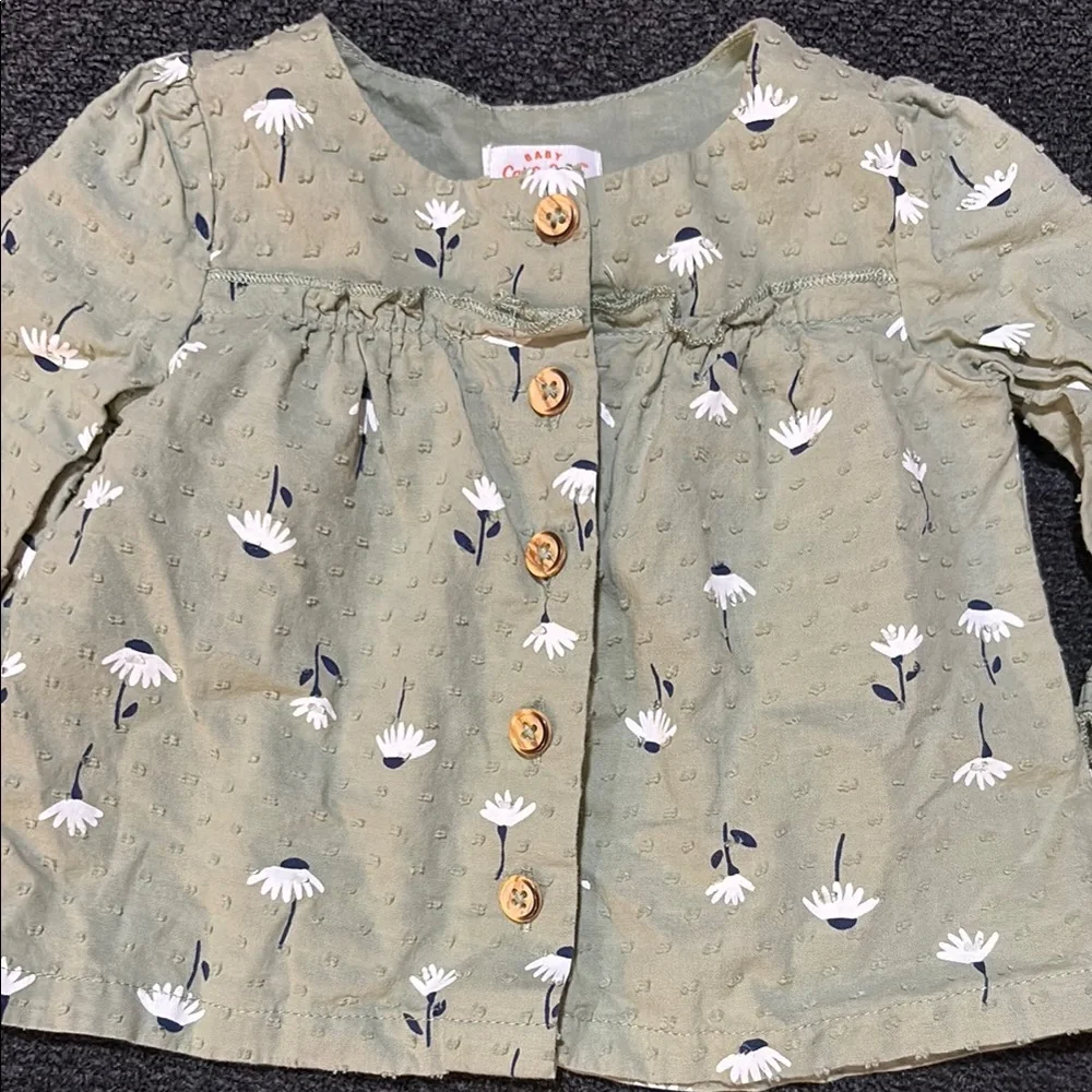 Baby Floral Green Outfit Set